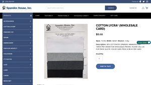Spandex House - Cotton Lycra® Wholesale Card