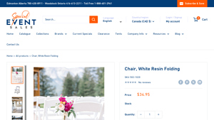 Special Event Sales - White Resin Folding Chair