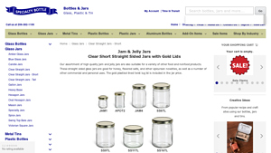 Specialty Bottle - Clear Straight Sided Jars with Gold Lids