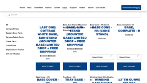 Sun Garden - Cantilever Umbrella Replacement Parts