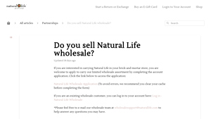 Natural Life - Wholesale Opportunities