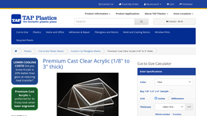 Tap Plastics - Cast Clear Acrylic Sheets