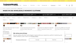 Tasha Apparel - USA Made Wholesale Clothing