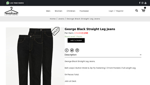 The Wholesale Clothing Company - George Black Straight Leg Jeans
