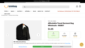 Tote Bag Factory - Affordable Travel Garment Bag