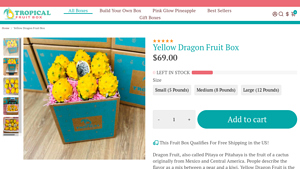 Tropical Fruit Box - Yellow Dragon Fruit