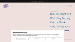 Tuft Stuff - Discount 4yd Wide Rug Tufting Cloth