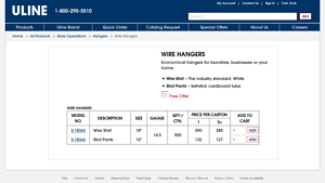 Uline - Bulk Wire Hangers