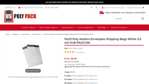 U.S. Poly Pack - 10x13 Poly Mailers Envelopes Shipping Bags