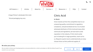 Vivion - Citric Acid Specifications