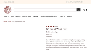 Wald Imports - 12 Round Wood Tray