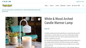 Warm Glow - White & Wood Arched Candle Warmer Lamp