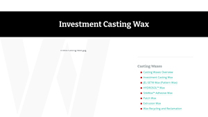 Westech Wax - JEL-SET® Pattern Wax