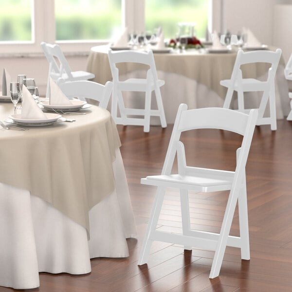 A stock image illustrating white resin chairs wholesale concepts