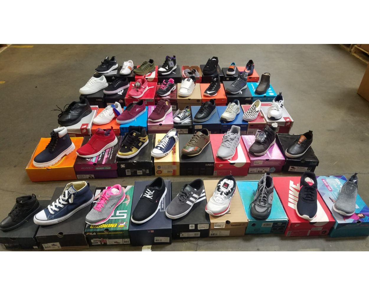 A stock image illustrating wholesale name brand sneakers concepts