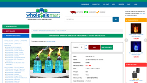 Wholesale Mart - 3pk Blue Tabletop Tiki Torches