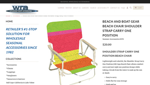 Wholesaler Resort Accessories - Shoulder Strap Carry Beach Chair
