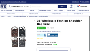 Wholesale Sock Deals - 36 Fashion Shoulder Bags Croc