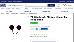 Wholesale Sock Deals - Mickey Mouse Ear Head Band