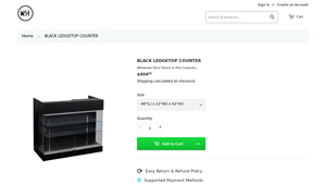 Wholesale Store Fixture - Black Ledgetop Counter