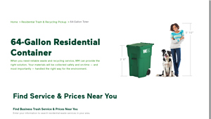 WM - 64-Gallon Trash & Recycling Container