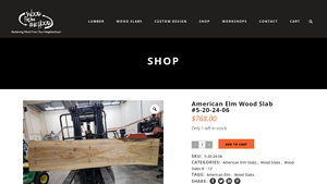 Wood From The Hood - American Elm Wood Slab #5-20-24-06