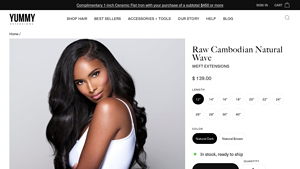Yummy Extensions - Raw Cambodian Natural Wave Weft Extensions