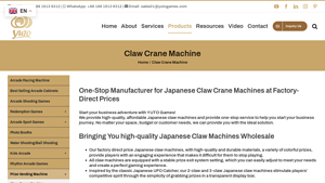 Yuto Games - Japanese Claw Crane Machines