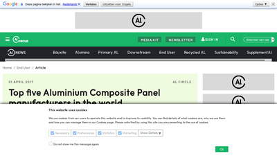 Top five Aluminium Composite Panel manufacturers in the world