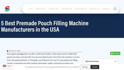 5 Best Premade Pouch Filling Machine Manufacturers in the USA