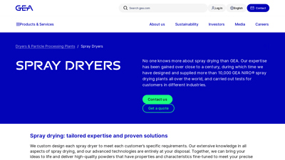 Spray Dryers | GEA Dryers & Particle Processing Plants