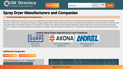 Spray Dryer Suppliers Manufacturers | IQS Directory