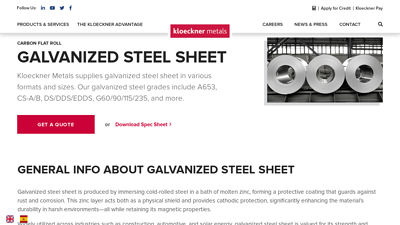 Galvanized Steel Sheet - Kloeckner Metals