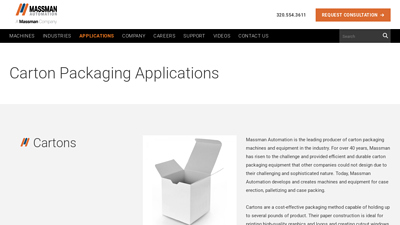 Carton Packaging Equipment - Massman Automation