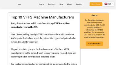 Top 10 VFFS Machine Manufacturers in the US - Packaim's