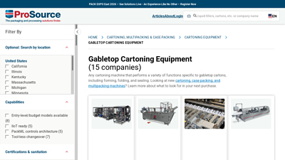 Gabletop Cartoning Equipment - PMMI ProSource