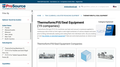 Thermoform/Fill/Seal Equipment - PMMI ProSource Directory