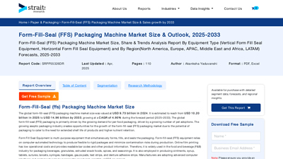 Form-Fill-Seal (FFS) Packaging Machine Market Size & Sales ...