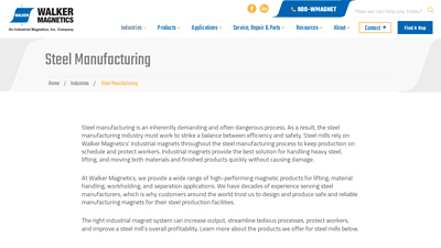 Steel Manufacturing - Industrial magnets
