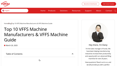 Top 10 VFFS Machine Manufacturers & VFFS Machine Guide - Yundu