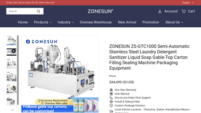Gable-Top Carton Packaging Machine | ZS-GTC1000 Liquid Soap ...